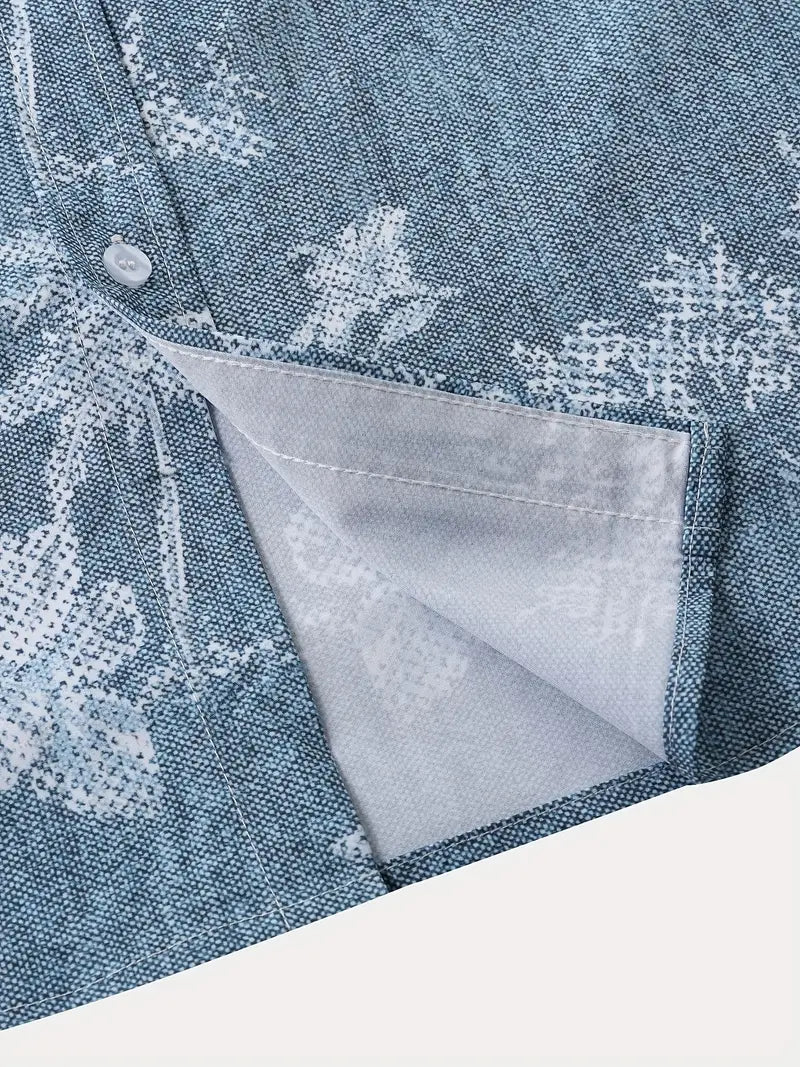 Camicia floreale blu